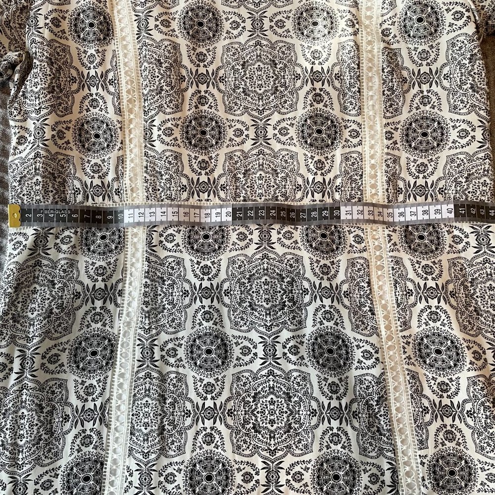Seed Heritage Size 10 Black and White Pattern Mini Dress with White Detail - Picture 7 of 9